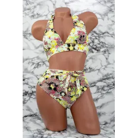 Costum de Baie Dama 2 Piese F56-2 Galben » Reina.Ro