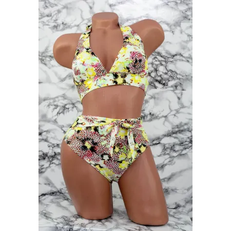 Costum de Baie Dama 2 Piese F56-2 Galben » Reina.Ro