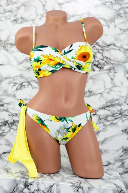 Costum de Baie Dama 3 Piese A2046-2 Alb » Reina.Ro