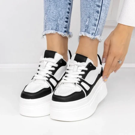 Pantofi Sport Dama cu Platforma 3WL70 Negru » Reina.Ro