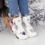 Pantofi Sport Dama cu Platforma K08 Alb » Reina.Ro