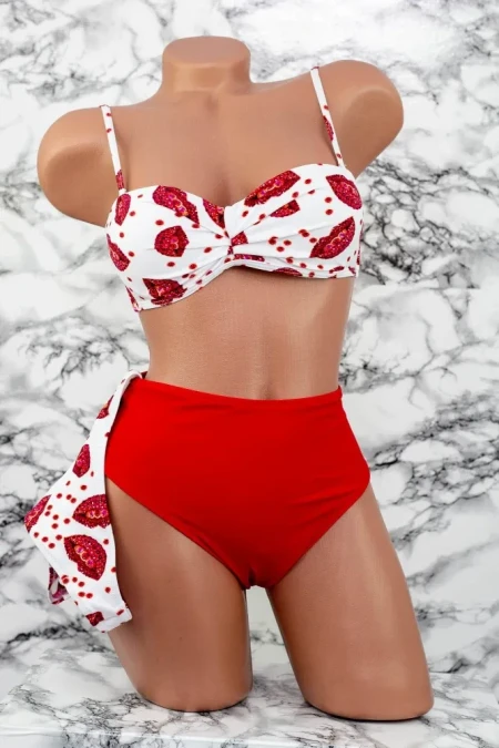 Costum de Baie Dama 3 Piese F65 Alb » Reina.Ro