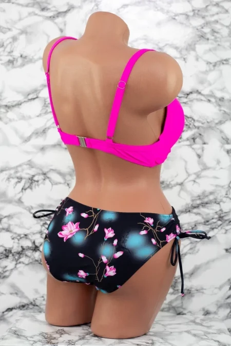 Costum de Baie Dama 2 Piese L16-1 Fucsia-Negru » Reina.Ro