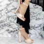 Sandale Dama cu Toc gros si Platforma 2BD33 Bej » Reina.Ro