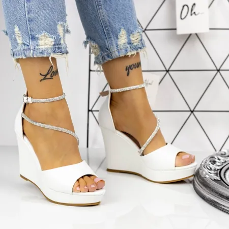 Sandale Dama cu Platforma 2HXS26 Alb » Reina.Ro