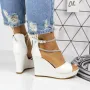 Sandale Dama cu Platforma 2HXS26 Alb » Reina.Ro
