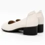 Pantofi cu Toc gros 5261 Crem » Reina.Ro