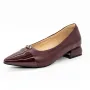 Pantofi cu Toc gros D26-103 Visiniu » Reina.Ro