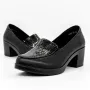 Pantofi cu Toc gros 1583-10 Negru » Reina.Ro