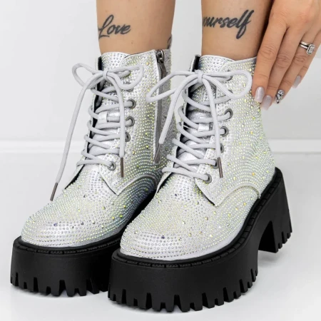 Ghete Dama 3WL115 Argintiu » Reina.Ro