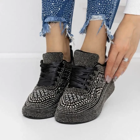 Pantofi Sport Dama 3WL86 Negru-Guncolor » Reina.Ro