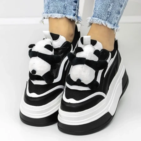 Pantofi Sport Dama cu Platforma 3WL170 Negru » Reina.Ro
