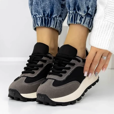 Pantofi Sport Dama 3WL157 Negru-Gri » Reina.Ro