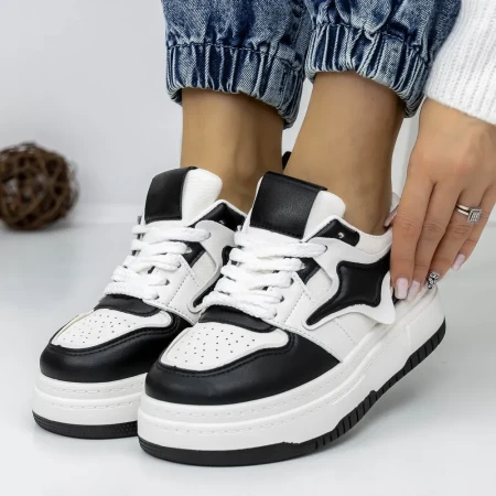 Pantofi Sport Dama 3WL160 Negru-Alb » Reina.Ro