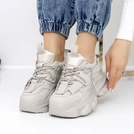 Pantofi Sport Dama cu Platforma 3WL150 Gri » Reina.Ro