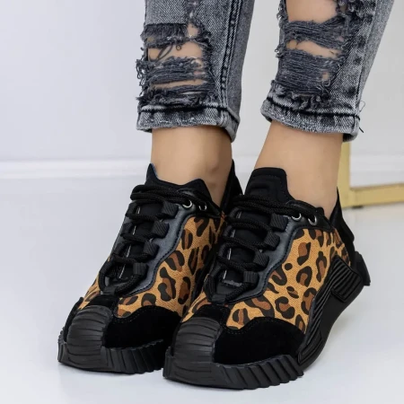 Pantofi Sport Dama 3WL110 Negru-Galben » Reina.Ro