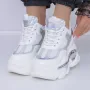 Pantofi Sport Dama cu Platforma 3WL132 Alb » Reina.Ro