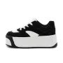 Pantofi Sport Dama cu Platforma 3XJ113 Negru-Alb » Reina.Ro