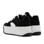 Pantofi Sport Dama cu Platforma 3XJ113 Negru-Alb » Reina.Ro