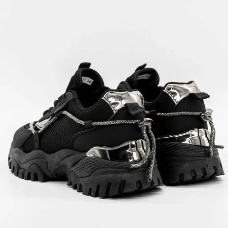 Pantofi Sport Dama 3B25 Negru-Guncolor » Reina.Ro