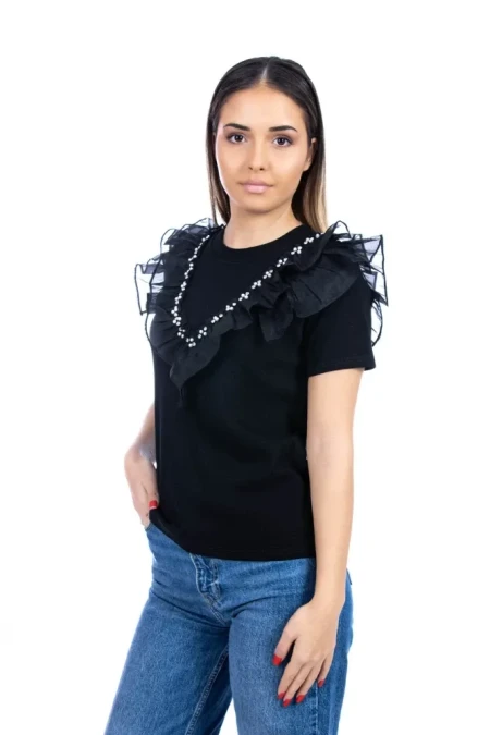 Tricou Dama NG23838 Negru » Reina.Ro