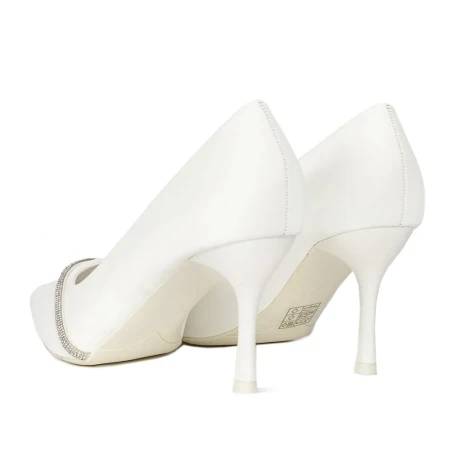 Pantofi cu Toc subtire 3XKK65 Alb » Reina.Ro