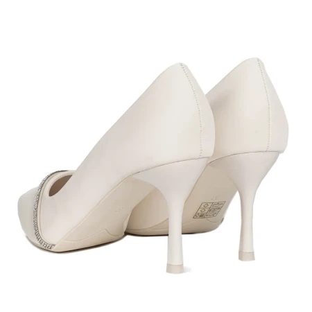 Pantofi cu Toc subtire 3XKK65 Bej » Reina.Ro