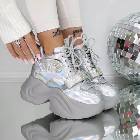 Ghete Dama 3SJN27 Argintiu » Reina.Ro