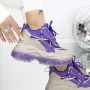 Pantofi Sport Dama cu Platforma 3SJN32 Mov » Reina.Ro