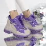 Pantofi Sport Dama cu Platforma 3SJN32 Mov » Reina.Ro