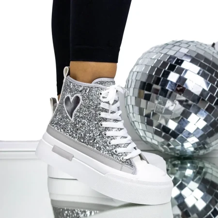 Ghete Dama 3B29 Argintiu » Reina.Ro