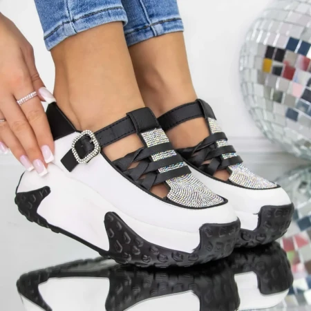 Pantofi Sport Dama cu Platforma 3WL79 Negru » Reina.Ro