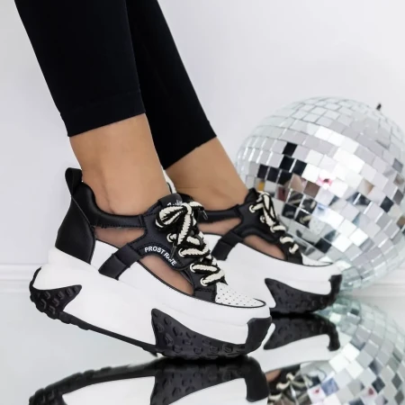 Pantofi Sport Dama cu Platforma 3WL100 Negru » Reina.Ro