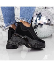Pantofi Sport Dama cu Platforma 2SZ8 Negru Reina