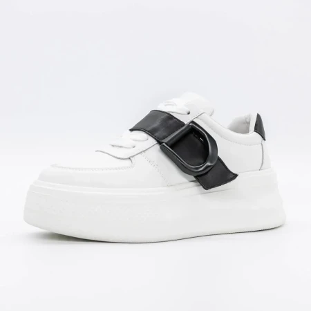 Pantofi Sport Dama E23070 Alb-Negru » Reina.Ro