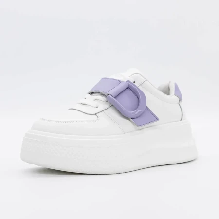 Pantofi Sport Dama E23070 Alb-Mov » Reina.Ro