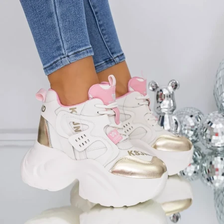 Pantofi Casual Dama 3SJN25 Bej » Reina.Ro