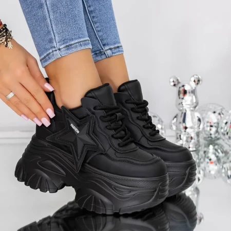 Pantofi Casual Dama 3SJN36 Negru » Reina.Ro