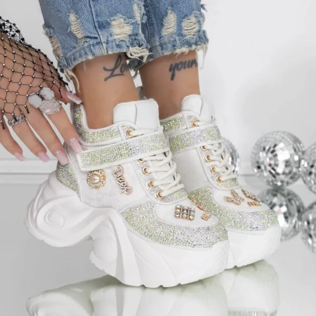 Pantofi Casual Dama 3SJN21 Alb » Reina.Ro