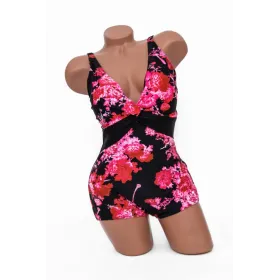 Costum de Baie Dama Intreg Y3060 Negru-Roz » Reina.RO