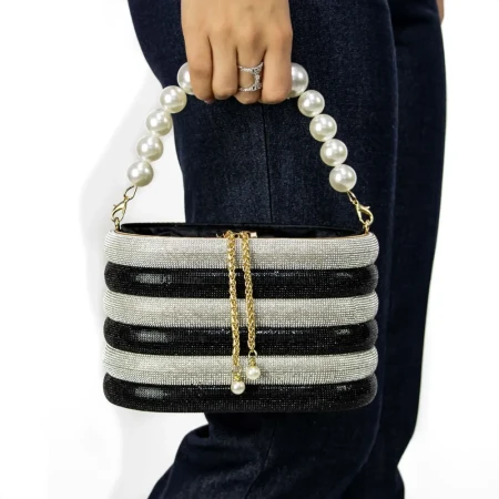 Geanta Dama 372 Argintiu-Negru » Reina.Ro