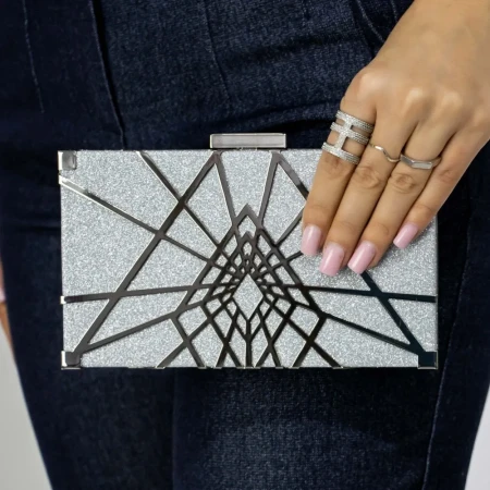 Geanta Plic A013 Argintiu » Reina.Ro