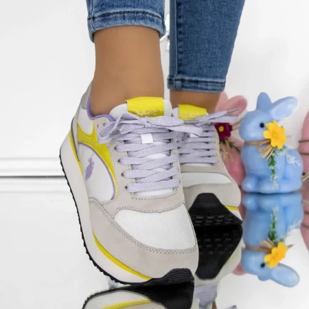 Pantofi Sport Dama FEY005 Alb-Galben | U.S.POLO ASSN