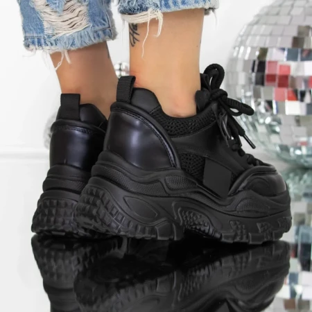 Pantofi Sport dama cu Platforma 3SJN55 Negru » Reina.Ro
