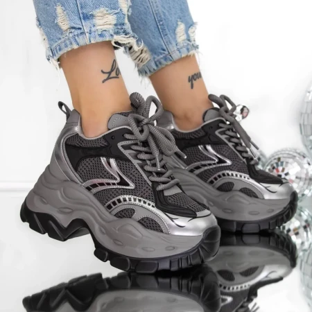 Pantofi Sport dama cu Platforma 3SJN60 Gri » Reina.Ro