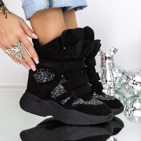 Sneakers Dama 3JF29 Guncolor » Reina.Ro