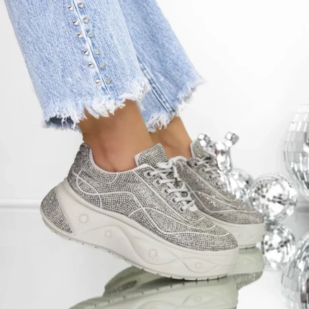 Sneakers Dama 3XJ121 Bej » Reina.Ro