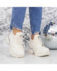 Pantofi Sport Dama cu Platforma 2SZ8 Bej Reina