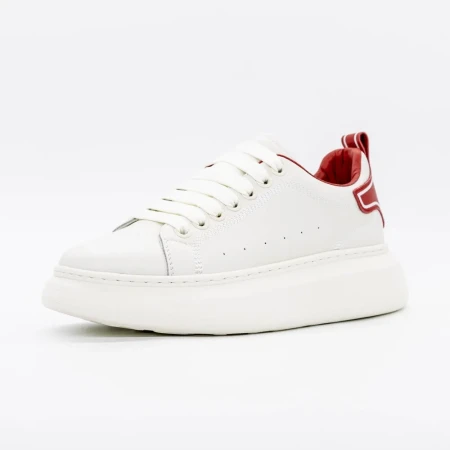 Pantofi Sport Barbati 3221 Alb-Rosu » Reina.Ro