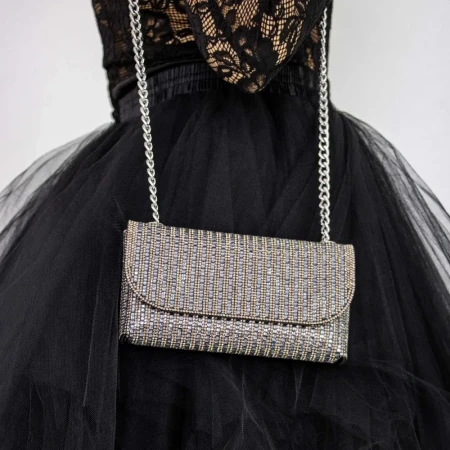 Geanta Dama T6001 Negru-Gri » Reina.Ro